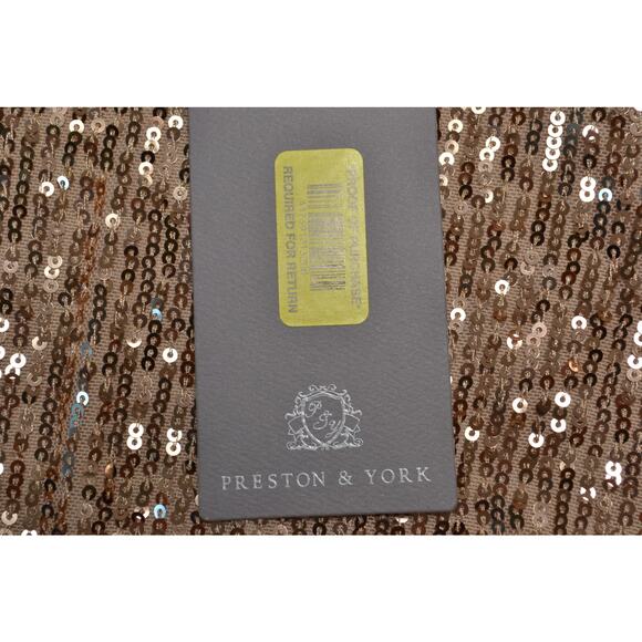 Preston & Yorke Gold Full Micro Sequin Shift Dress Knee Length NWT Size 18 Party - Picture 7 of 11